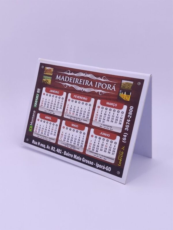 Peça PVC com Dobra + Adesivo - Calendário Casinha de Mesa Cd. 920